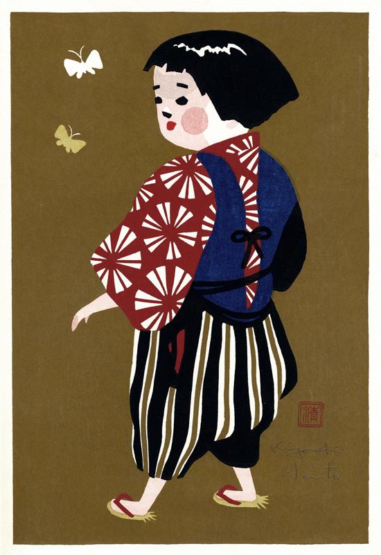 • Kiyoshi Saito  #artist  unified the influences of #japanese folk and the traditional woodcut techniques with Fauvism + Western Modernism.
       
   • The bold shapes, the vivid colours, the simplicity of background contributed to the experience of the #moment.
  c.1947