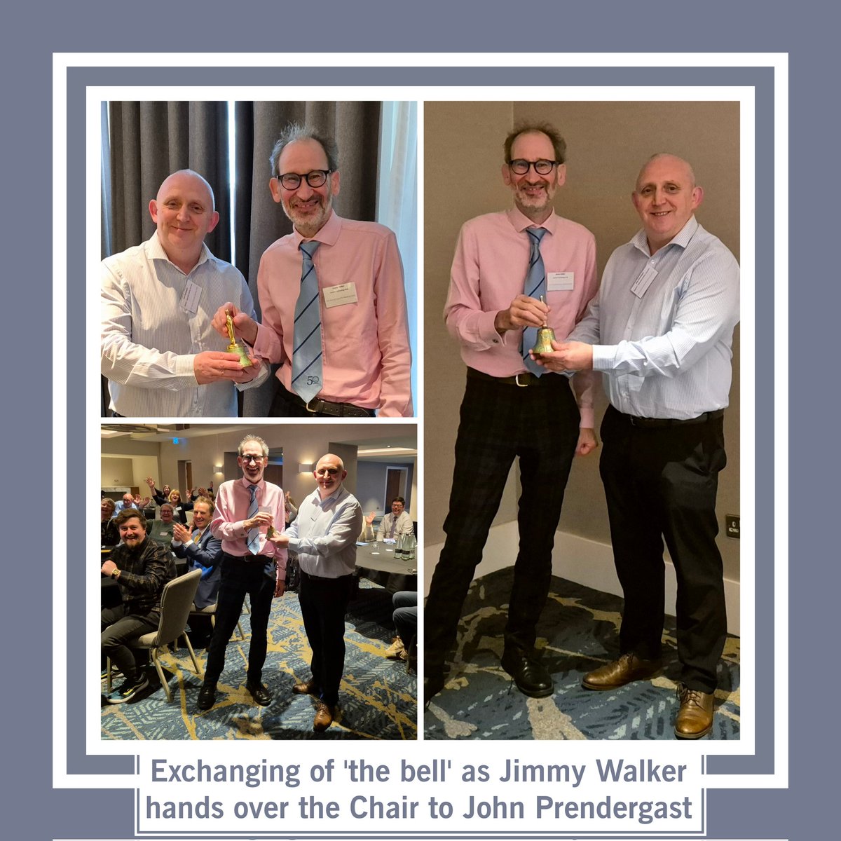 ASM 2024 saw the final term for Jimmy Walker as our Chair. At the AGM he handed over the honour with the exchange of the 'Chairs bell' to John Prendergast. 
Thank you Jimmy for your leadership, hard work &amp; enthusiasm. 
Welcome John, the committee look forward to working with you.