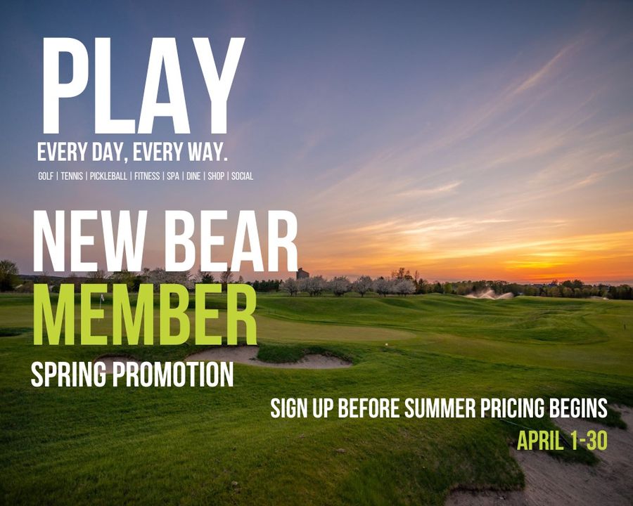 Elevate your summer with a membership at The Club at Grand Traverse Resort and Spa! 🏖️ Sign up for a Bear Membership by April 30 and save before summer pricing begins. Learn more: bit.ly/3J1dqYs