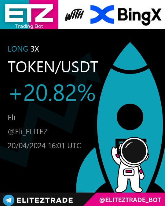 ✅ #TOKENUSDT TP1 alcanzado | Beneficios: +20.82% 🟢 Bot by @ELITEZTRADE #Investing #Trading #Criptomonedas #Cripto #Crypto Telegram: t.me/ELITEZTRADE