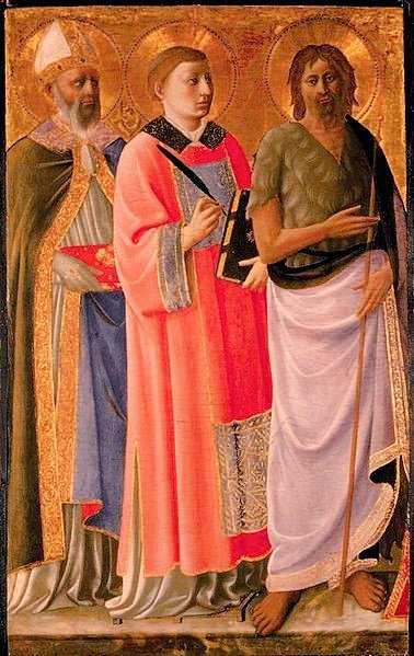 'Sts. Nicholas, Lawrence and John the Baptist' by Z. #Strozzi (c.1450) / Italian Rennasaince #fineart