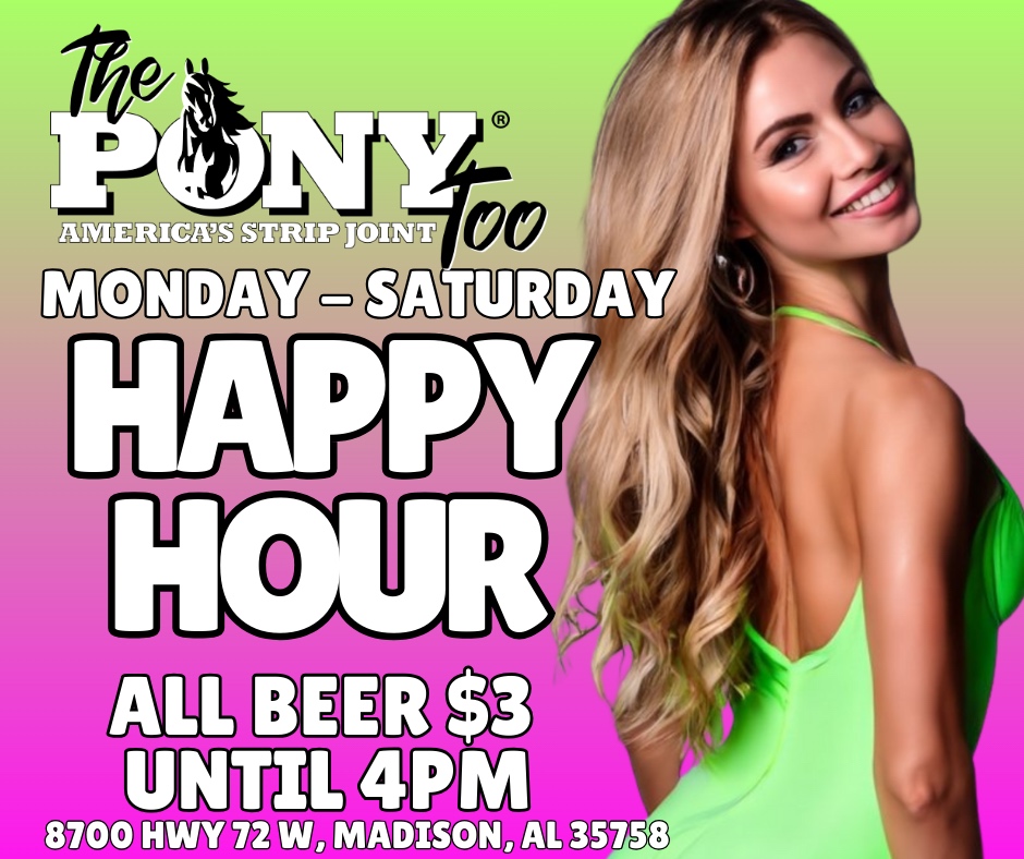 🍻 Happy Hour is here! 
Get to galloping into The Pony Too! 🐎 
Join us for a n excellent time with all beer just $3 until 4pm! 🍺 #PonyToo #BeerLovers #HappyHour #ThingsToDo #Madison
