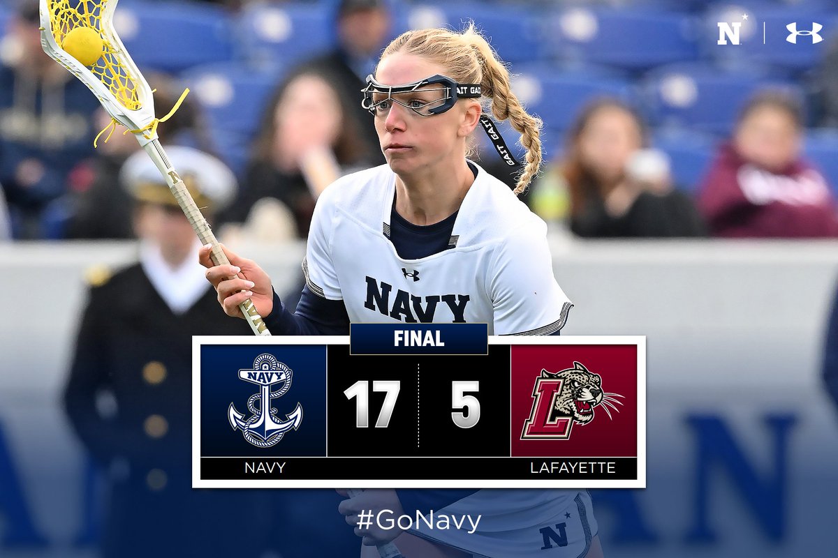 FINAL: #20 Navy 17, Lafayette 5 Four different players finished with hat tricks, including Emma Kennedy who notched her first collegiate hat trick. #GoNavy | @NavyAthletics