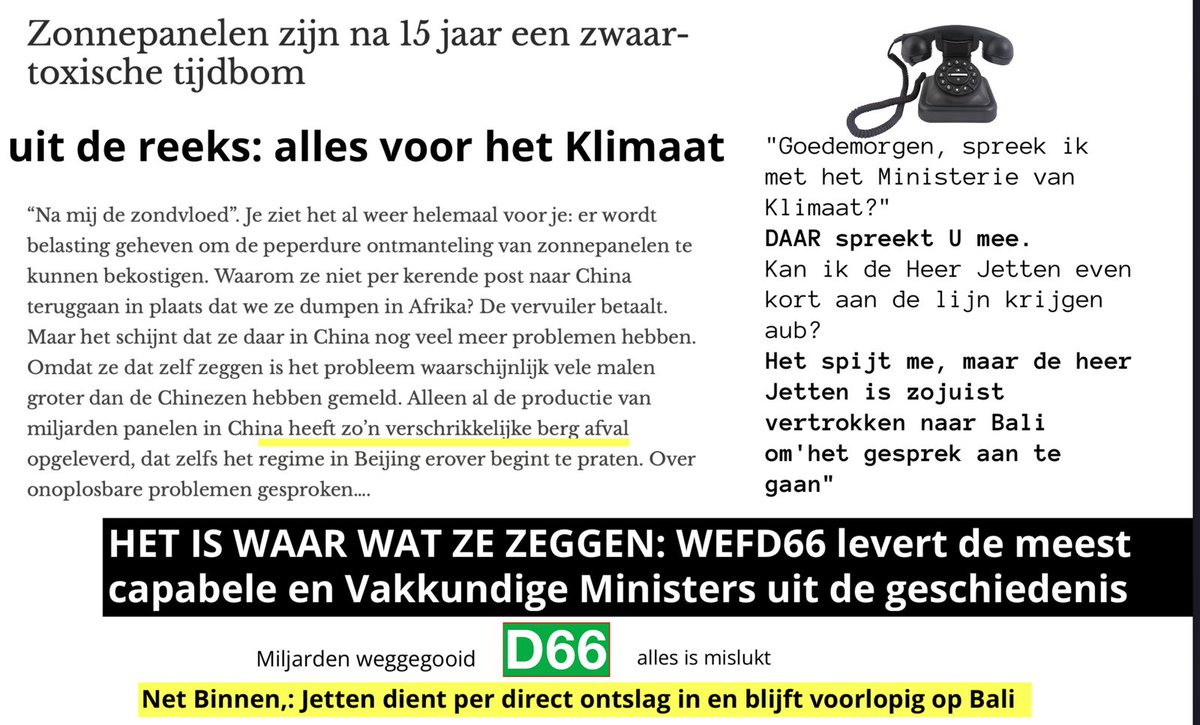 WAT AL DIE NEUUDDRLANDSE #KLIMADEBIELEN VAN #groenlinksPvdA , #D66 #VVD66 #CDA #VOLT #PvdD #NSC #BBB #VVD etc NOOIT HEBBEN WILLEN GELOVEN, ZE ZIJN IMMERS ALLEMAAL #HYSTERISCH, #ONTEVREDEN EN #JALOERS, GAAT EINDELIJK UITKOMEN..:DE ENORME BELACHELIJKE NIET TE VERSMADEN #MILJARDEN,