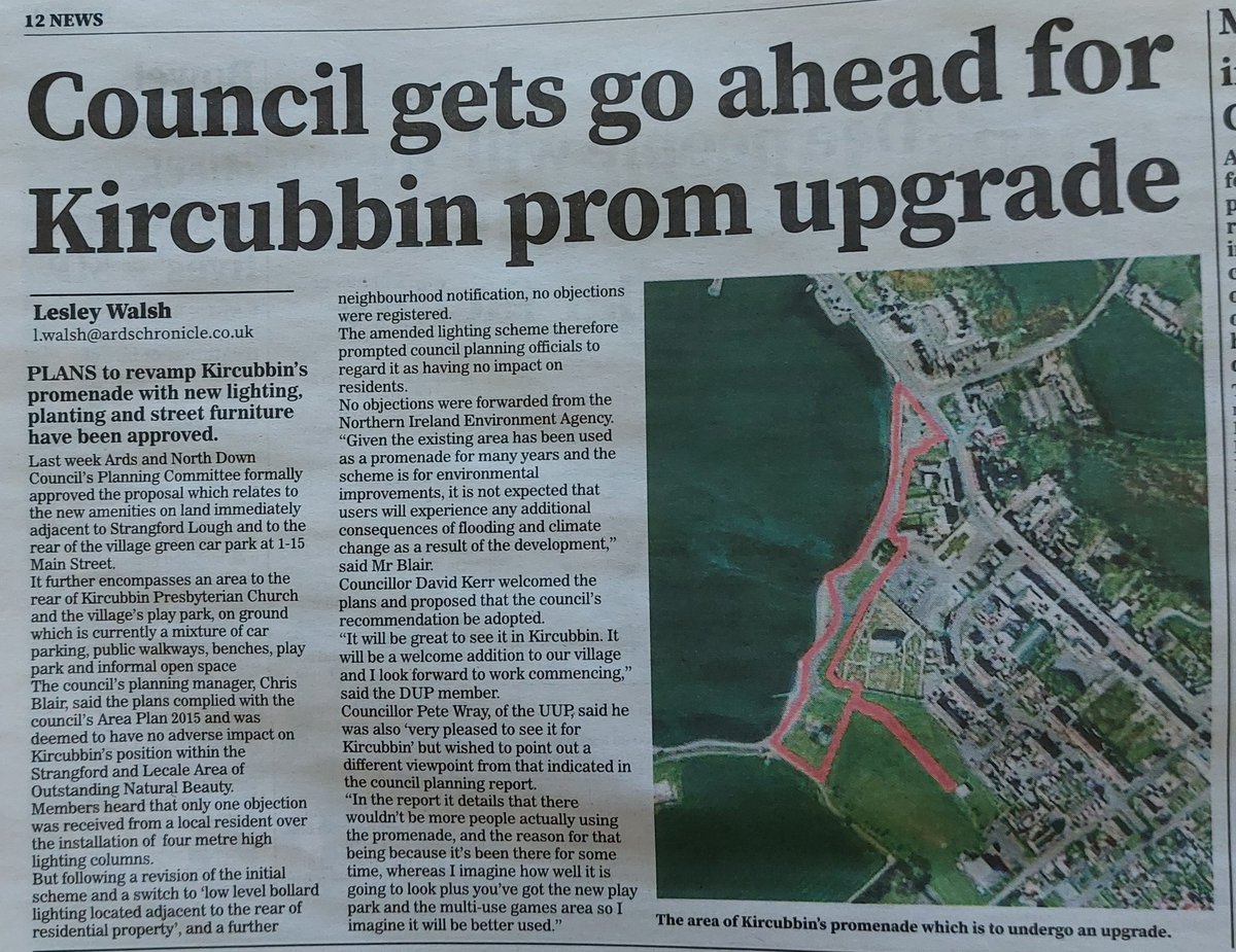 I'm pleased to welcome council investment into Kircubbin.
With this prom regeneation, the park upgrade, and installation of a new MUGA, this is fantastic news.