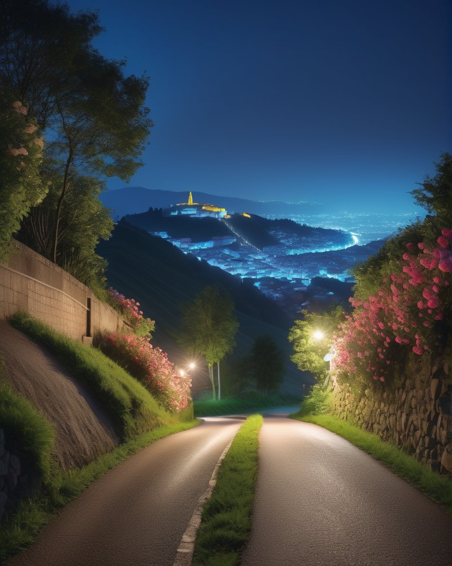 rural road to the city, night 🌃