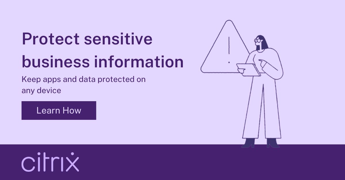 Keeping your proprietary data safe is a priority — but your employees also need to access that data from anywhere, on any device. You need a solution that keeps your data secure without compromising the employee experience. Citrix can help. ➡️ spr.ly/6011ZeHE1