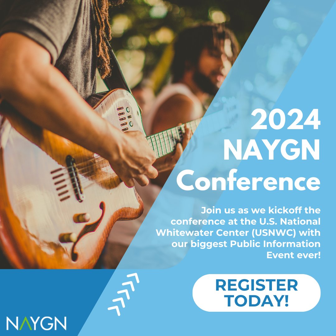 NAYGN will kick off the 2024 Continental Conference at the U.S. National Whitewater Center (USNWC) with our biggest Public Information Event ever! Explore the Conference Agenda for more Details and Register: accelevents.com/e/naygn2024#ag…