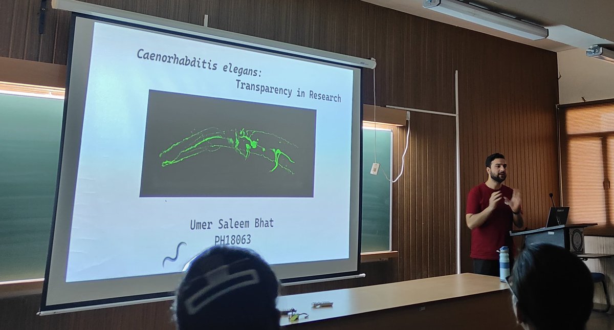 Biology-PDF IISERM (@pdfiisermohali) on Twitter photo In the series of Ph.D. scholar talks, we had a great talk by Mr. Umer saleem Bhat,a Ph.D. scholar, currently working with Dr. <a href="/Kavita_Babu_/">Kavita Babu</a> at <a href="/iiscbangalore/">IISc Bangalore</a>. He discussed diff. aspects of research in C. elegans, & various techniques to answer various questions using this model. In the series of Ph.D. scholar talks, we had a great talk by Mr. Umer saleem Bhat,a Ph.D. scholar, currently working with Dr. <a href="/Kavita_Babu_/">Kavita Babu</a> at <a href="/iiscbangalore/">IISc Bangalore</a>. He discussed diff. aspects of research in C. elegans, & various techniques to answer various questions using this model.