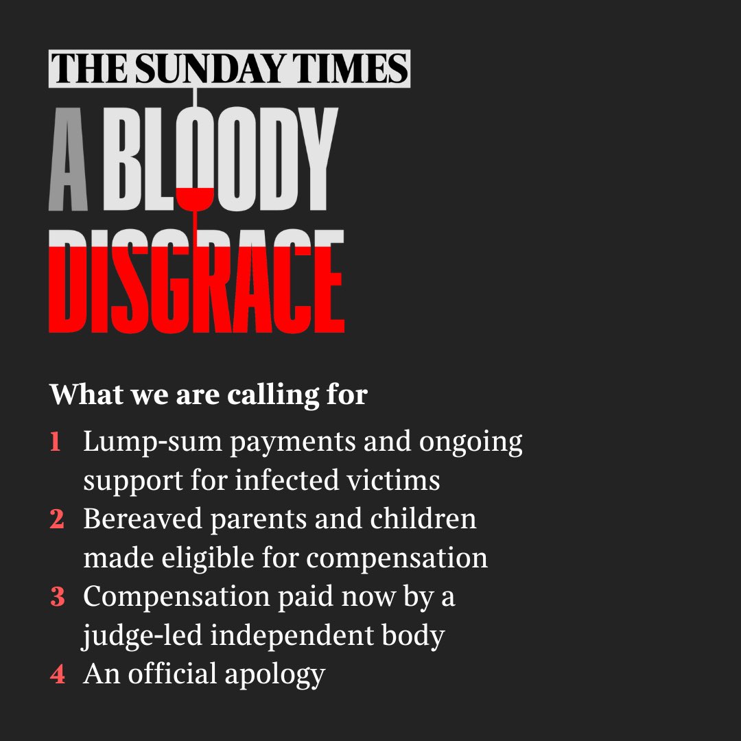 Thousands dead, 40 years of cover-up, no one has ever been held to account. It's time for justice for the infected blood victims. The Sunday Times is campaigning for action. Now. #bloodydisgrace  please RT 🔗 thetimes.co.uk/article/infect…