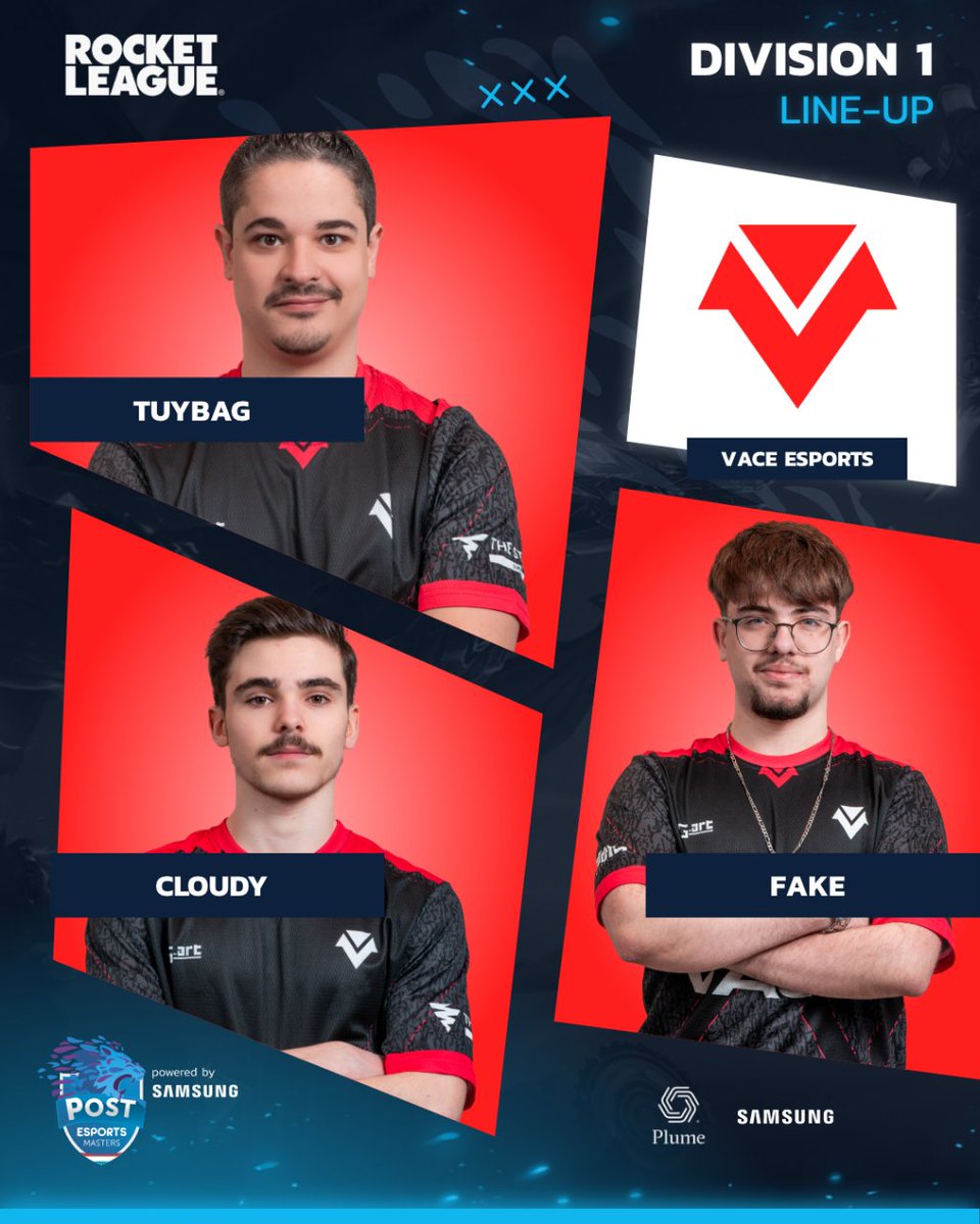 popgamingfest's tweet photo. 💥💥 DIVISION 1 - ROCKET LEAGUE LINE-UP 💥 💥
Here is @VaceEsports ' roster:
- Tuybag
- Cloudy
- Fake
- Prosody
Follow their journey at the PEM starting from Tuesday, April 30th, live on Twitch!
👉 https://t.co/mLpJM6oFIo
#luxembourg #pemrl #rocketleague https://t.co/Ff4bISEB7I