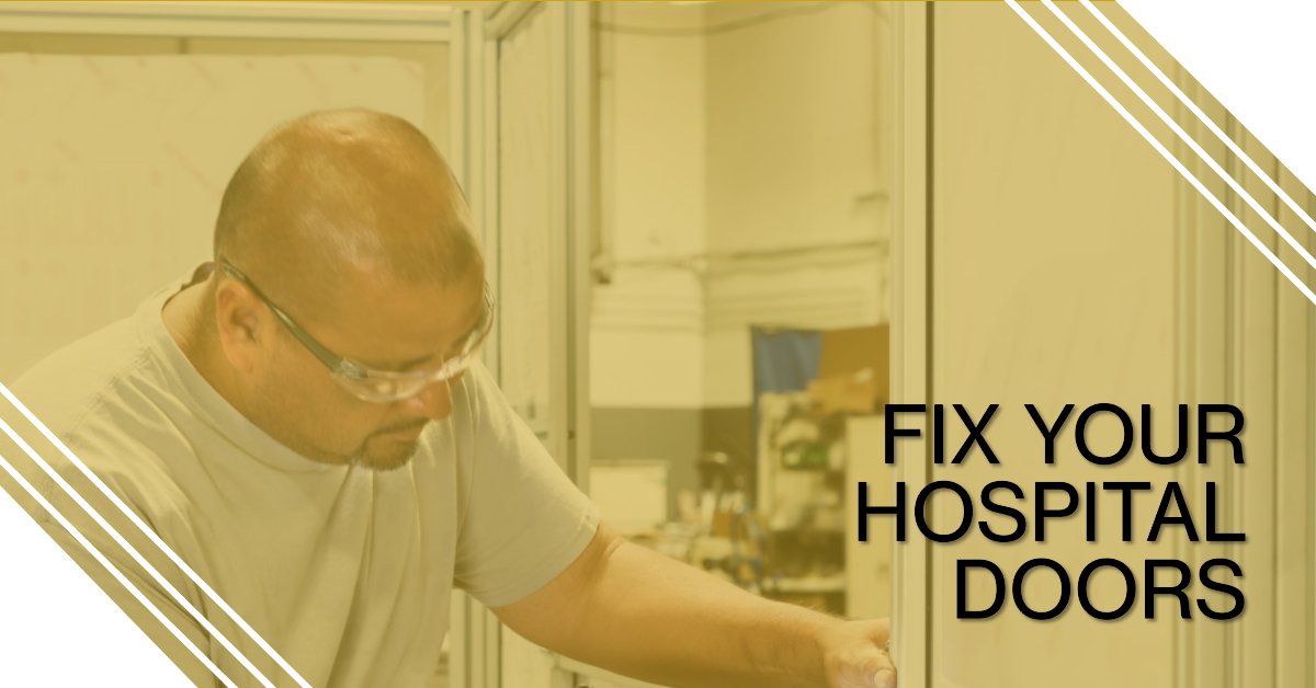 Ensuring safety and ease for every patient! Today's to-do list: hospital door repairs. 💪🔧 #MaintenanceMonday #HospitalLife