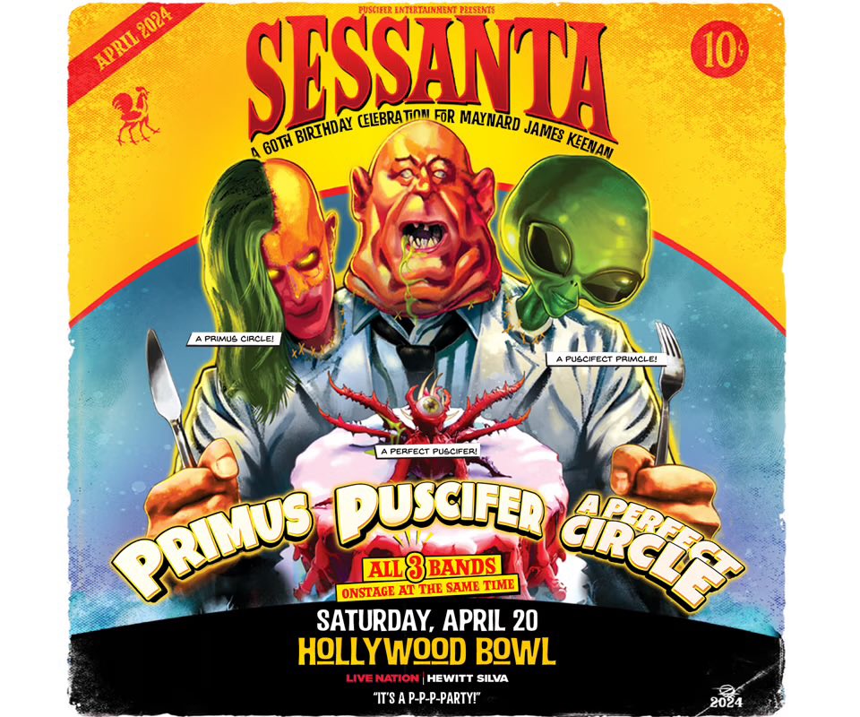Are you ready #Hollywood ! @mjkeenan’s #Sessanta Birthday Celebration continues tonight at the @HollywoodBowl w/ @primus @puscifer & @aperfectcircle !