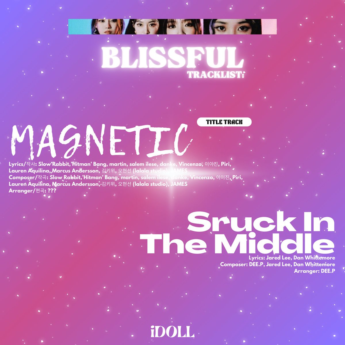 GlobalWorldO's tweet photo. ★ Cosmix Labels Presents. 

♫ iDOLL (아이돌)

💫 Tracklist 

Blissful | 1st Single Album
#iDOLL

📅 ‘April 26, 2024’ KST

 #FKPOP #iDOLL #ComingSoon #CosmixLabels https://t.co/qGsvCCOu4A