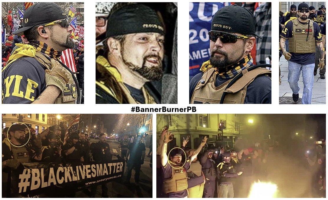 Working to identify #BannerBurnerPB who set fire to the stolen Black Lives Matter banner on Dec 12, 2020 in Washington DC. Please reach out to us at admin@seditionhunters.org if you can help.