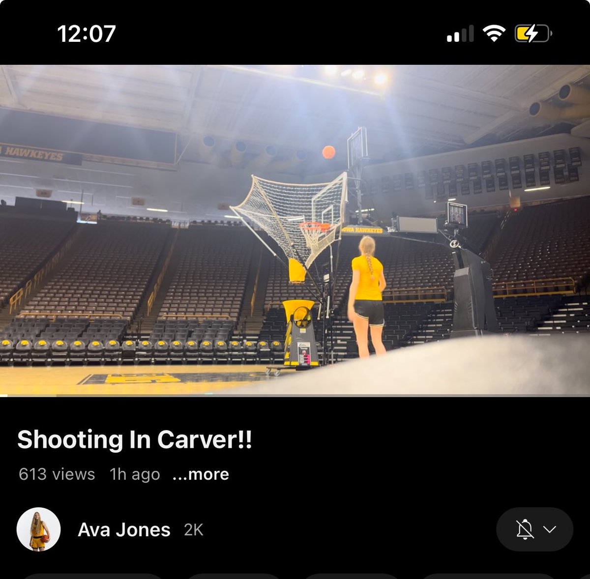 Huge fan of Ava Jones @avajones_35 🏀 Go watch her newest YouTube video if you haven’t yet. An incredible work ethic and an inspiration to so so many. Im rooting for you Ava 💛🖤