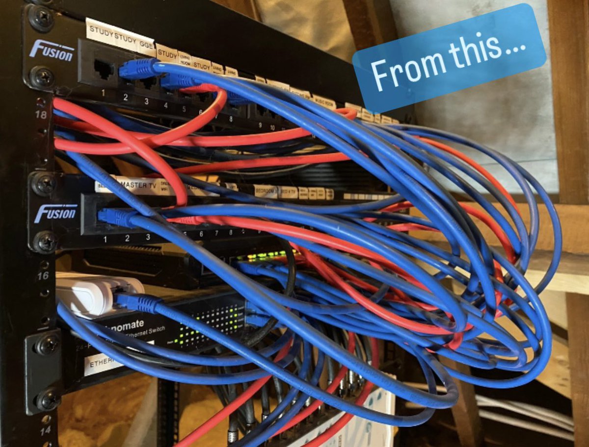 SecurilecAV's tweet photo. When our client’s need help with their smart home technology, we are sometimes met with equipment racks that look a mess.

It’s then time to perform a little bit of magic✨✨

#smarthome #smart #home #issues #faults #upgrade #network #wifi #rack #rackbuild #smarthometech https://t.co/aotUMei1kE
