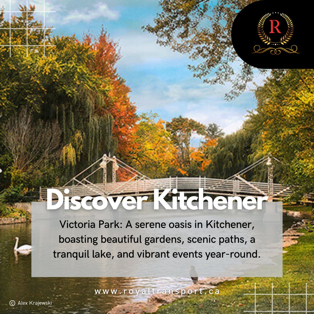 👑 Explore #Kitchener's gem with Royal Transport: #VictoriaPark awaits! 🌳✨ 

Happy weekend adventures ahead! 

Stay tuned for more curated destinations. 

#DiscoverKitchener #kitchenerwaterloo #travel