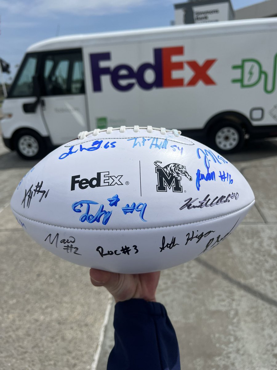 Stop by the @FedEx tent starting at 1:00 today to pick up your signed football 🏈