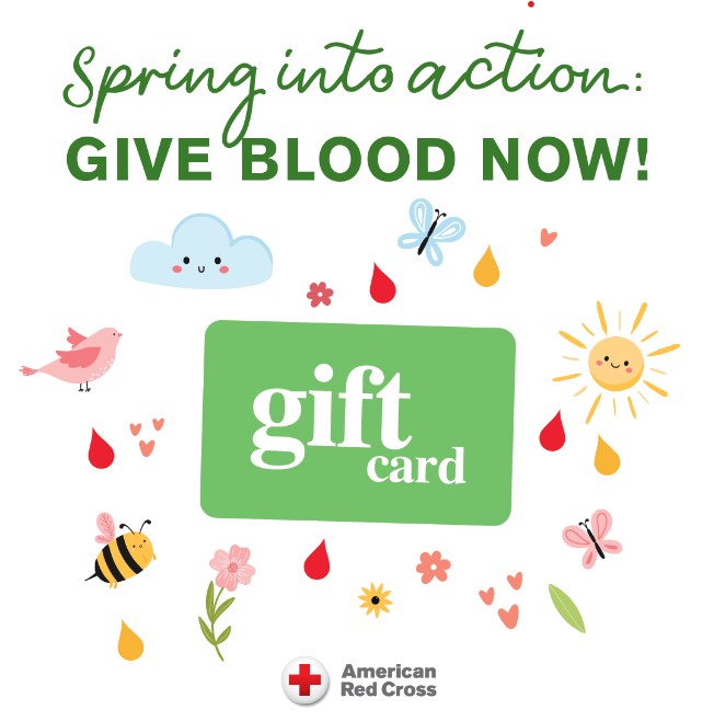 Help hope bloom this spring: Give blood! The Red Cross will say thanks with a $10 e-gift card when you come to give April 8-28. Plus you'll be entered for a chance at a $7K gift card! Sign up now: rcblood.org/42SSQCA (T&C; other entry) #giveblood #redcross