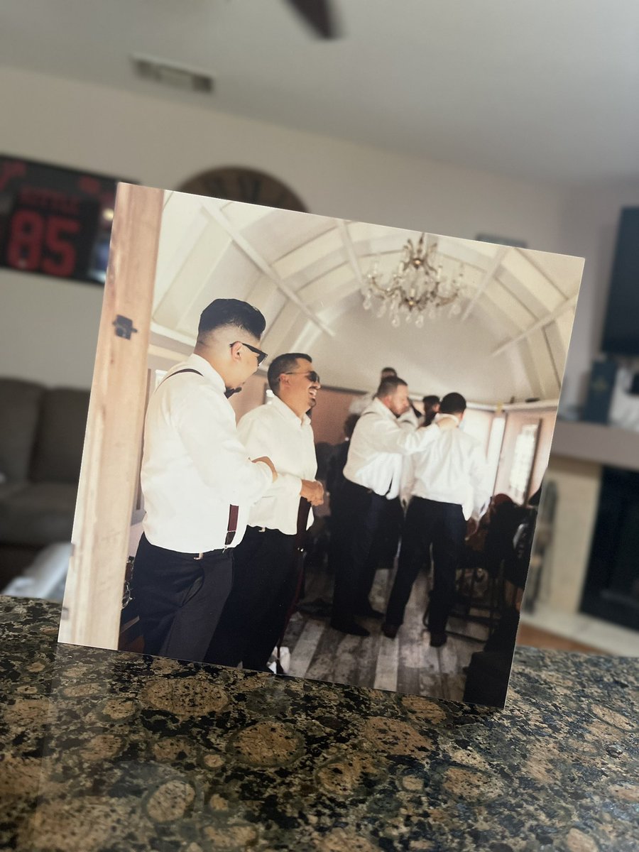 RacinJason38's tweet photo. This is one of my all time favorite pictures. My brothers about to get married. That room was at LEAST 101 inside. Henry and Johnny are laughing at probably something stupid someone said, i’m helpin Justin get ready. Drews helpin Hayden. The boys were vibin. 👊 https://t.co/CcxgW0eAs0