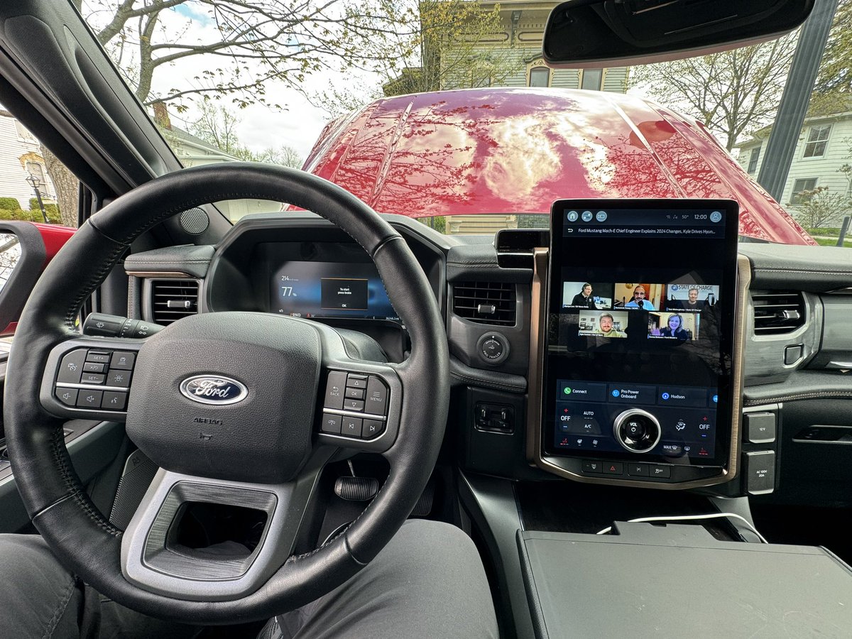 Watching the Batteries Included podcast with @Ford Donna Dickson while I talk EV’s at the Hudson, OH Earth Day EV car show. @tommolog @itskyleconner #F150Lightning