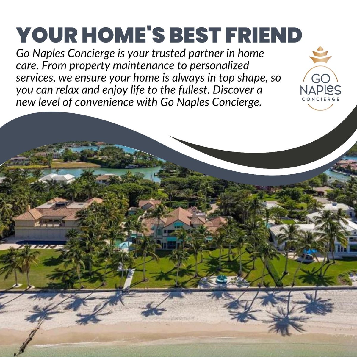 Go Naples Concierge is your trusted partner in home care. 
--
Contact today for peace of mind: (239) 360-3605 | Hello@gonaplesconcierge.com  
.
#ProfessionalServices #NaplesCommunity #NaplesHomeWatch #HomeSecurity #PropertyCare #PersonalizedConcierge