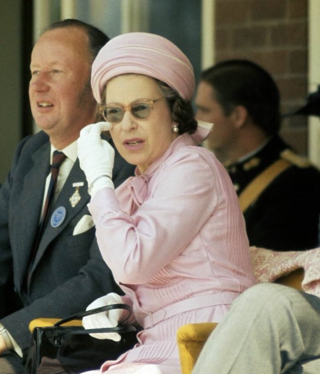 Queen Elizabeth II at the Centenary West Mid Agricultural Show in Shrewsbury, 1975. 

#QueenElizabethII