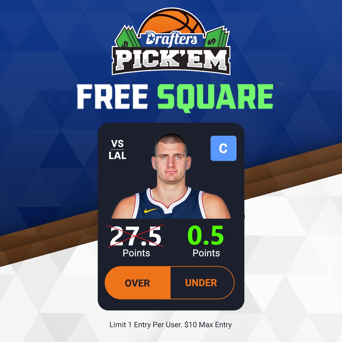 NBA Playoffs FREE SQUARE 🏀 Jokic 27.5 📷 0.5 Points!!! 🎁 Make Your Picks Now, Win Up To 100x💰🤑