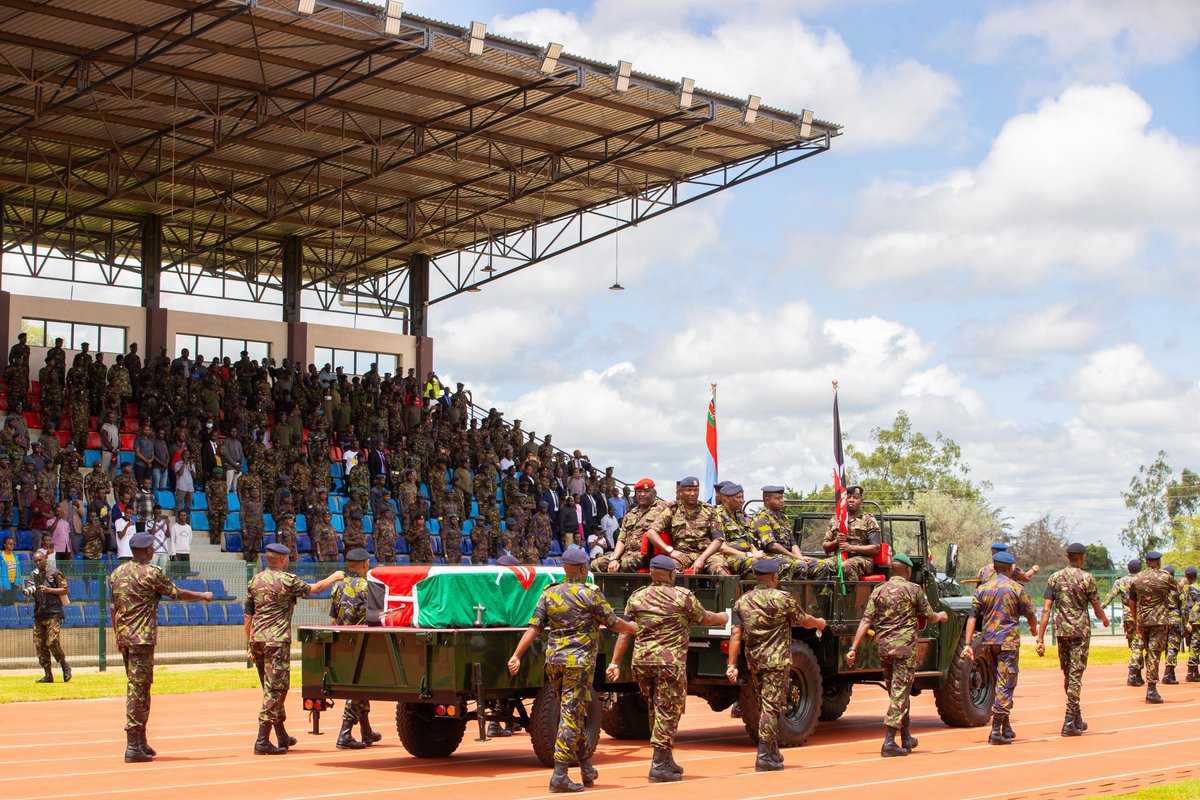 Chief Justice Martha Koome joined fellow Kenyans during the Military Honours and Memorial Service for the Late General Francis Omondi Ogolla at Ulinzi Sports Complex, Lang'ata in Nairobi. 📸 courtesy