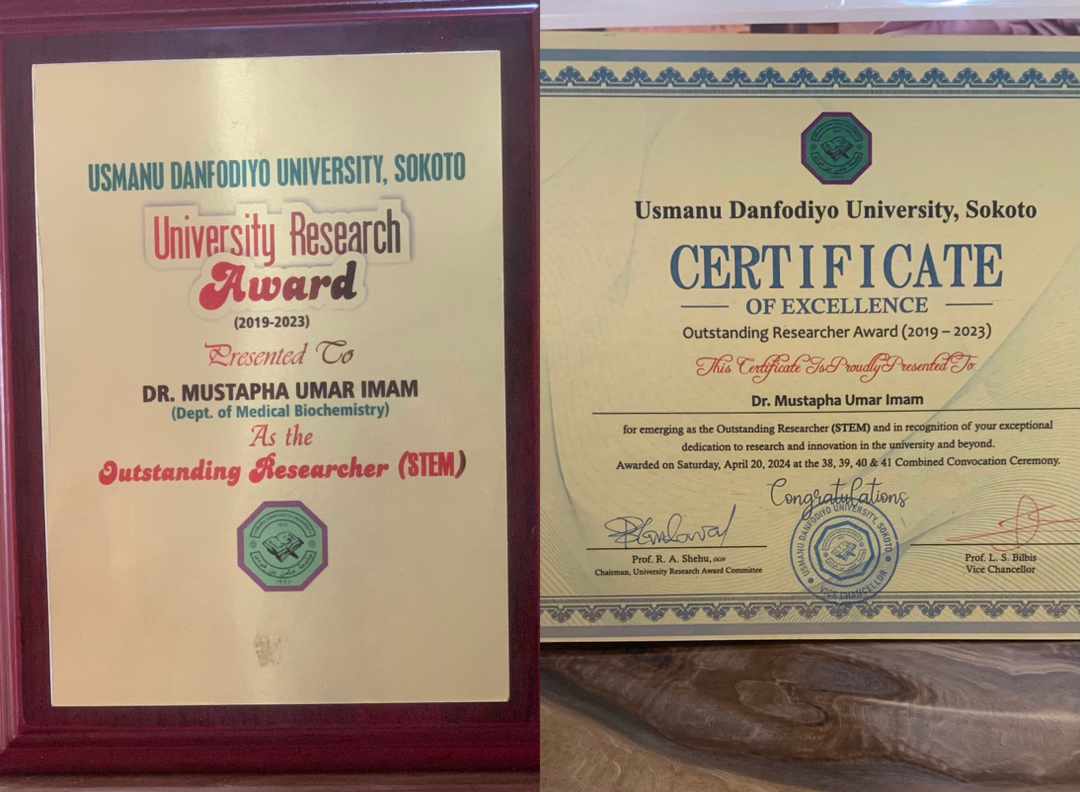 Camret_udus's tweet photo. Congratulations to our Director, Dr. Mustapha Umar Imam, on receiving the award for Outstanding Researcher (STEM) at the combined convocation ceremony of Usmanu Danfodiyo University, Sokoto.
Dr Imam's commitment to excellence and dedication to his field serve as an inspiration to many. We are incredibly proud of you!