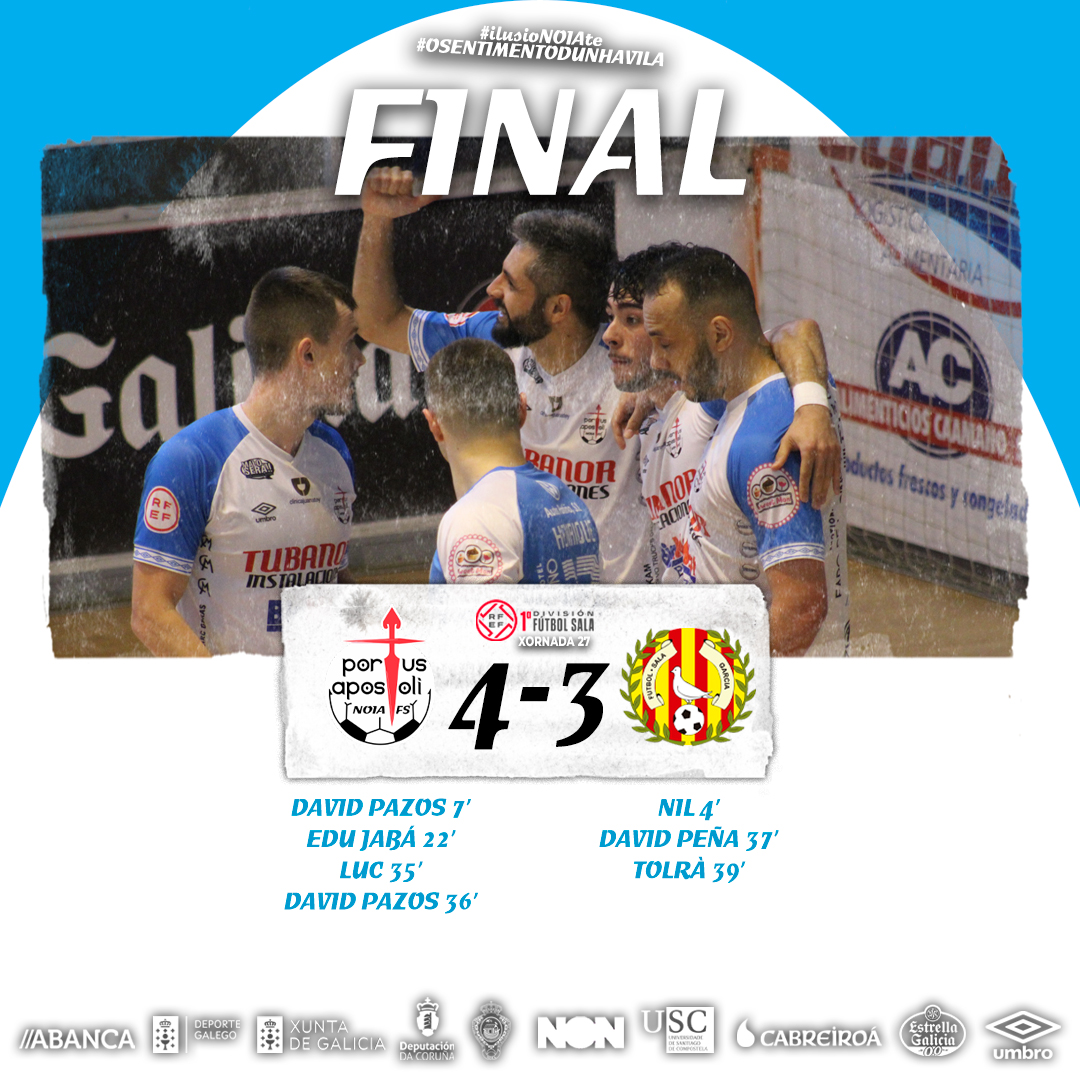 NoiaFutbolSala's tweet photo. 🔚 FINAL! | #NoiaPAFSIndustrias #PrimeraDivisiónFS 

#NoiaPAFS 🤍❤️ 4⃣➖3⃣ @fsalagarcia 🟣⚫️

🔥🔥🔥🔥 QUE TOLEMIA! QUE ABSOLUTA TOLEMIA! A TERCEIRA VITORIA CONSECUTIVA DOS NOSOS! SEGUIMOS REMANDO, CON VÓS, AFECCIÓN, XUNTOOOOOS!

#OSentimentoDunhaVila #ilusioNOIAte https://t.co/JLC7UW09mq