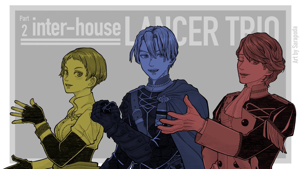_Sarapoda_'s tweet photo. Part 2 feat. Lancers this time
Also happy early birthday to #FerdinandVonAegir !! What a guy! What a dork! <3
#DimitriAlexandreBlaiddyd #LeoniePinelli #Leonie 
#fe3h #fireemblemthreehouses #ファイアーエムブレム風花雪月 #fanart #ファンアート #fe3hfanart https://t.co/QvSjUqW6jC