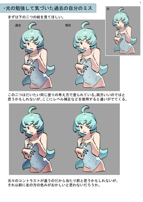 光の勉強しなおして塗りのミスに気付いたので、自分なりに考察してみた。 