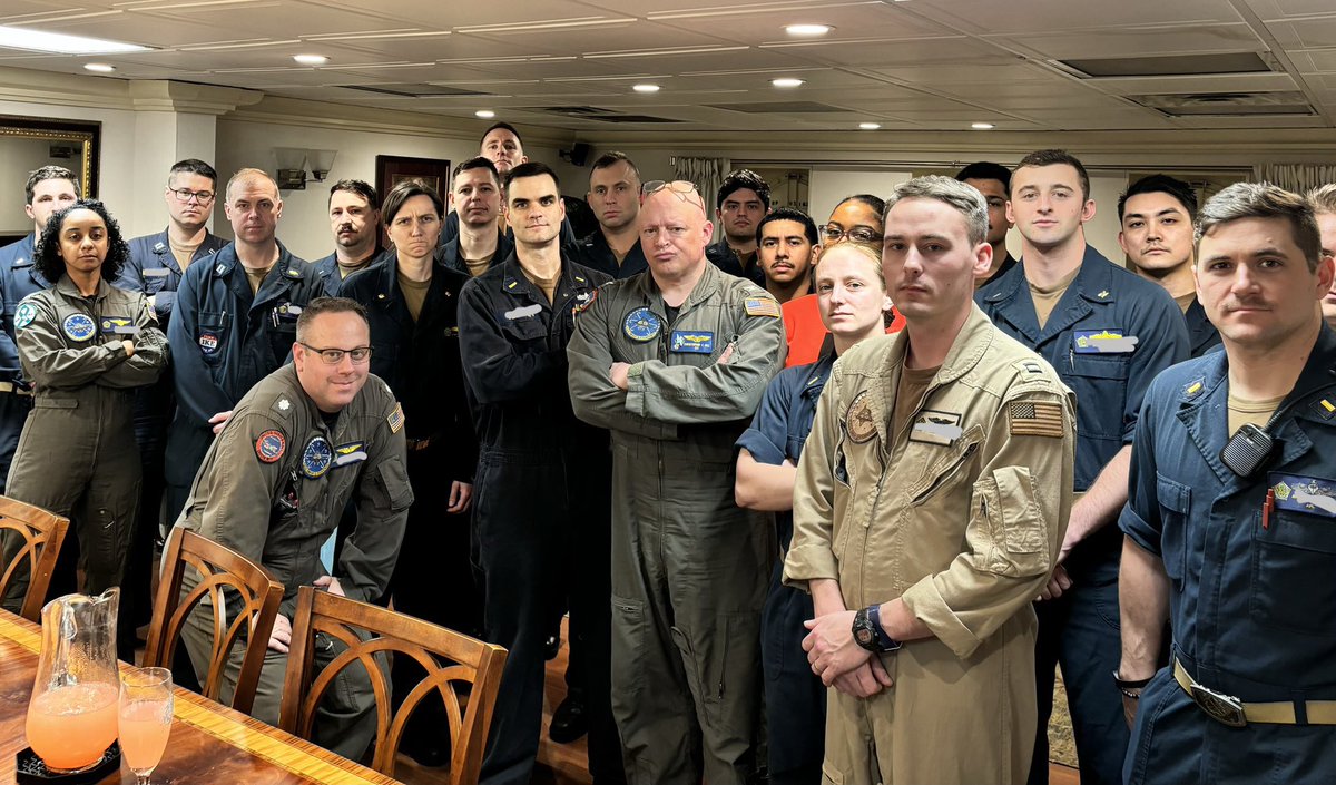 These are folks that get to drive the best damn ship in the Navy. That’s a tough looking group. They’ve been going non stop for more than six months…