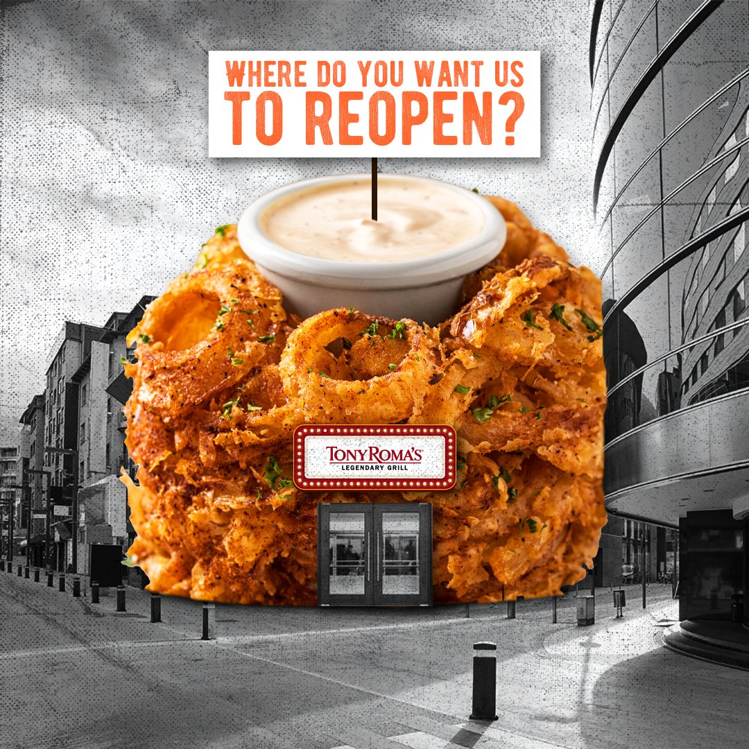 tonyromas's tweet photo. Where should Tony Roma's pop up next? 🤔 
Dreaming of a comeback?   
Let us know in the comments!

#TonyRomas #AtRomas #LegendaryGrill #GetSaucy #Ribs #Steak #BabyBackRibs #foryou #restaurant #tasty https://t.co/cXEiPxnna4