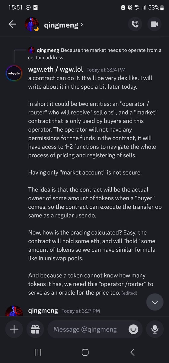 wgw_eth's tweet image. A #blob20 market/dex.

More detailed later today on the spec document and here on twitter.

It will add additional operations, some like swap, trade, sell, swapExactTokensForEth, swapEthForTokens.

I told you we could do DEX.

#blobscriptions #ethscriptions #eip4844 #esip8