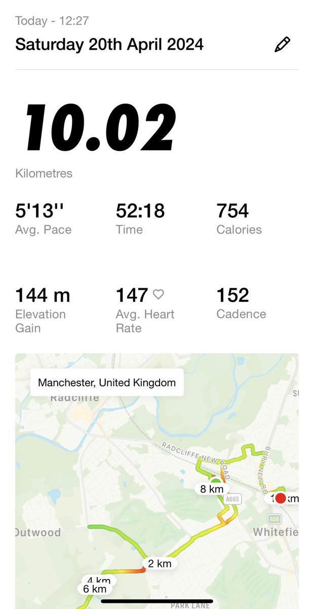 tbwUltraPowers's tweet photo. 𝗦𝗔𝗧𝗨𝗥𝗗𝗔𝗬 𝗥𝗨𝗡 1️⃣0️⃣
great run … ten kilometres completed !!!
#10k #run #running #justdoit #apple #applewatch #airpods #nike #nikepro #nikerunclub #nikerunning #scienceinsport #uniqlo #thisis51 #motivation #motivational https://t.co/CxiPmycWc9