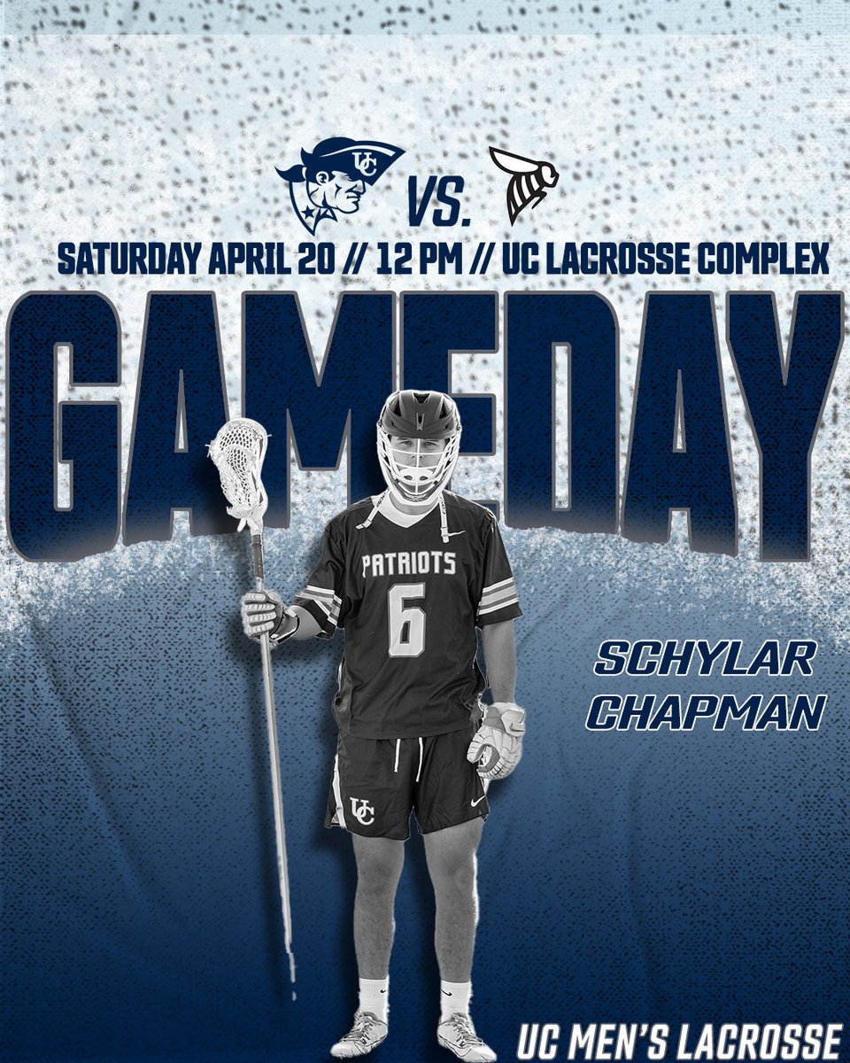 It's Tournament Time! Come out and cheer on the Pats as they host #8 SCAD in the quarterfinals of the AAC Tournament  #OneBigTeam 

🕓- 12 p.m.
🏟️- UC Lacrosse Complex
📈- tinyurl.com/b8catdvv
📺- tinyurl.com/58ymfbex