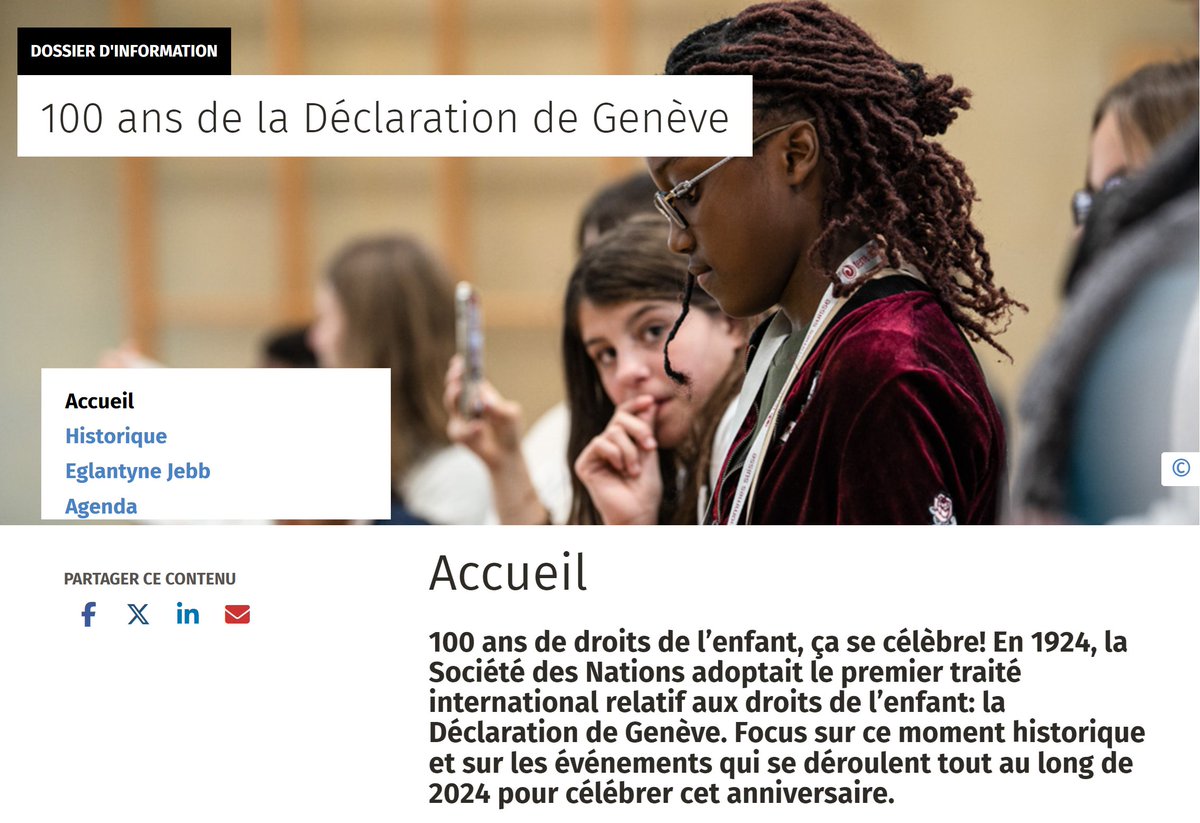 The webiste dedicated to the centennial of the 1924 Declaration of the rights of the child + to #EglantyneJebb is now operational with background info + upcoming events. The @VilledeGeneve #LeaGrossen @PasqualiWeck, @UNChildRights1, @michelanglade @SC_UNGeneva, Christophe Roduit…