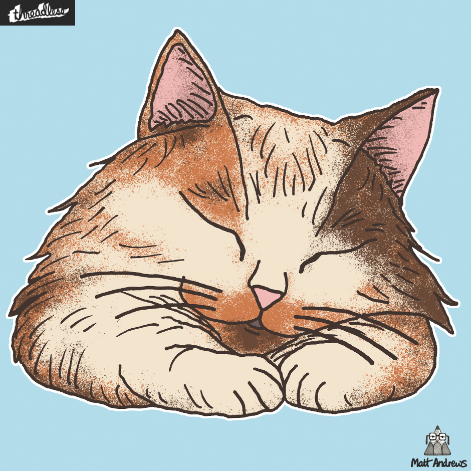 Happy Caturday - may all your dreams be pleasant and your rest be energising. #weekendvibes #caturday #doodleart #threadless #catdreams