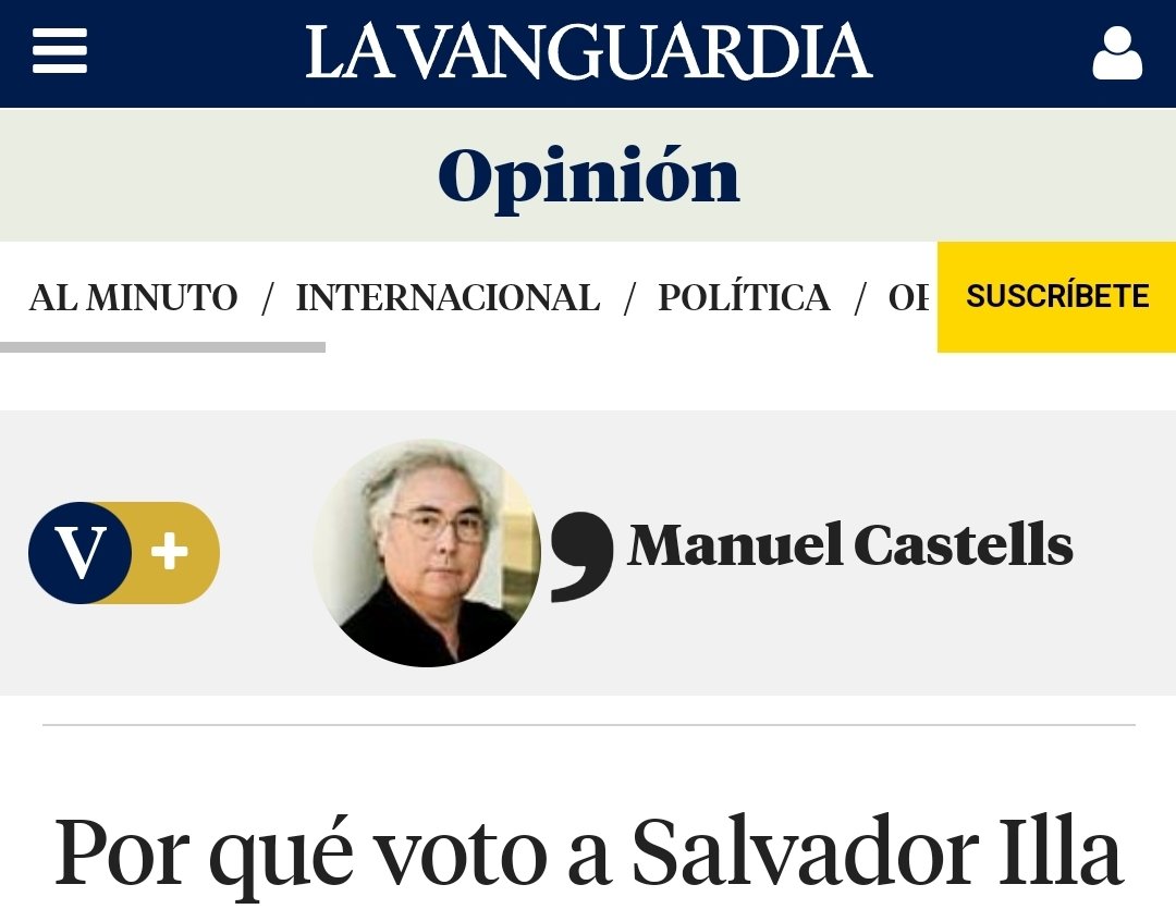 Manuel Castells,ex-ministro de los Comunes de Ada Colau, anunciando que votará a Salvador Illa,PSC. Debe ser culpa de Waco🤭. Que desastre todo lo que rodea a SUMAR.