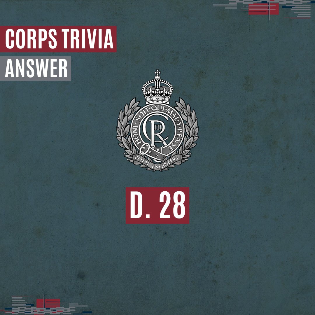 The answer to our Corps Trivia question has been revealed! Let us know if you got it right down below! 🤔🧠💭👇 #Ubique #RoyalEngineers #Ubique