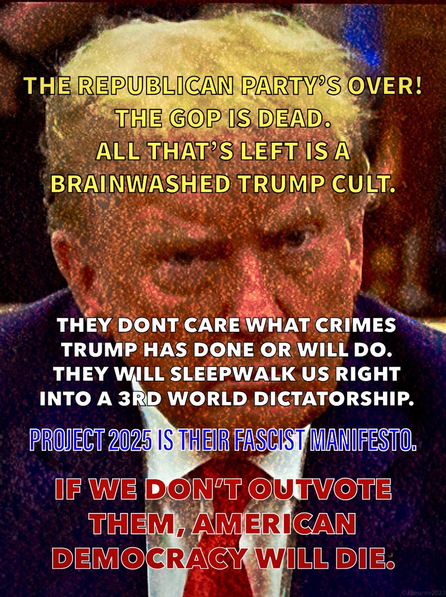 EVERYONE should watch this video about Project 2025, the Republican’s evil plan to take over America, … forever.

#Elections2024
#TrumpisaNationalDisgrace
#TrumpSmellsLikeAss
Trump Stinks Rudy Gaetz
Traitor Tucker 
fox “news” sucks
No Secret Service for traitors.