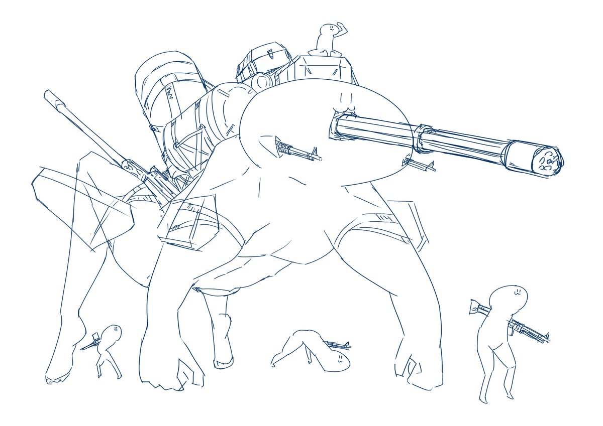 謎の生物武装シリーズ…仕事+酒で脳を焼かれた絵師の落書き 