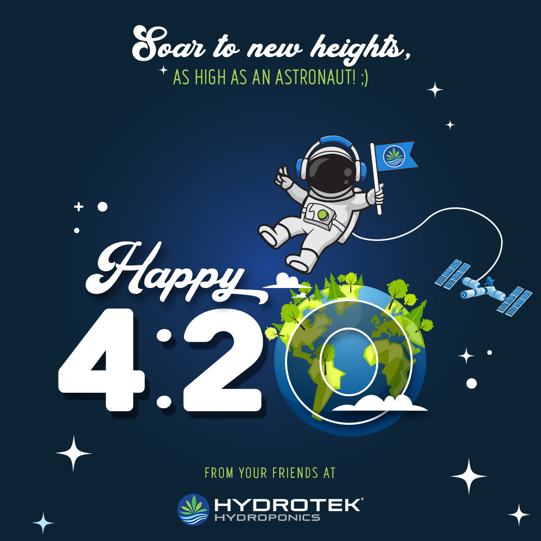 Floating into 420 like an astronaut reaching for the stars! 🚀✨ Time to lift off and soar to new heights. Happy 420, fellow explorers! 🌿💫 #HydrotekHydroponics #HighTimes #420Holiday #ToTheMoonAndBack #TeamHydrotek