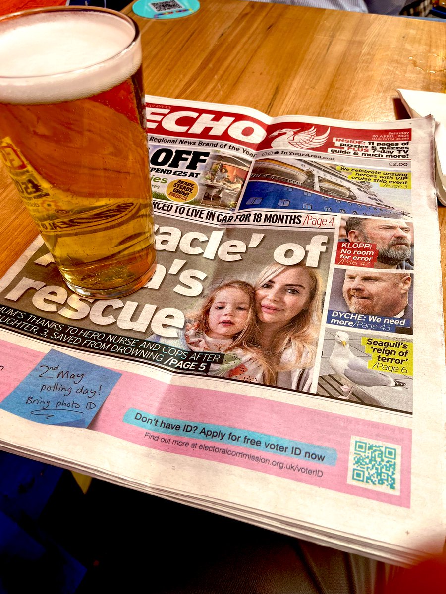 First ever visit to Liverpool for #EVEvNFO tomorrow. Had to pick up a copy of the Echo in print for the occasion. Thanks to <a href="/joe_thomas18/">Joe Thomas</a>, <a href="/PaulWheelock/">Paul Wheelock</a>, <a href="/ConnorOn95/">Connor O'Neill</a>, <a href="/CBeesleyEcho/">Christopher Beesley</a>, <a href="/GavinBuckland1/">Gavin Buckland</a> and others for the fantastic coverage all season!