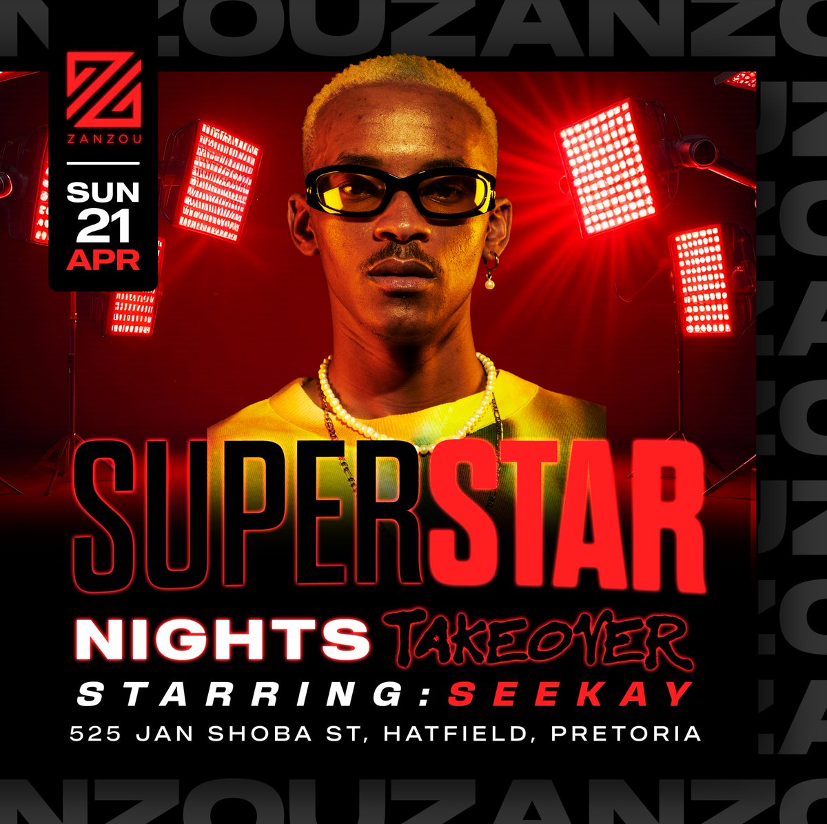 zanzoupretoria's tweet photo. Superstar nights takeover !!🔥🔥💃🏽🫵🏽 Ke nako ya manyora !🔥 Sunday we’re at Zanz⭕️u and it’s going to be lit🔥🍾😭

Sounds by:
@seekay_sa 
@sjavasdadeejay_official 
@djkaymoworld 
@mochenrsa 

#zanzou #zanzoupta #ziwezanzou #thezou https://t.co/FKKJzWKZNC