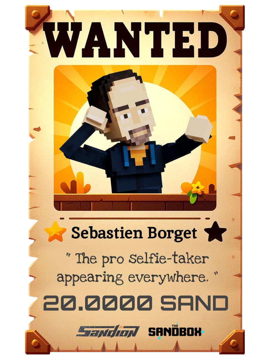 💰WANTED (25/29)🔎 

You're probably taking a selfie in some experience today...?  

📅 Apr 20, 2024 13:00 UTC ~ Until caught 
🎁 20 SAND (First come, first served)  

🔗EVENT : facbros.com/sandionevent
🔗Zealy : zealy.io/cw/sandion
🔗Discord : discord.gg/YjRSGenA7x