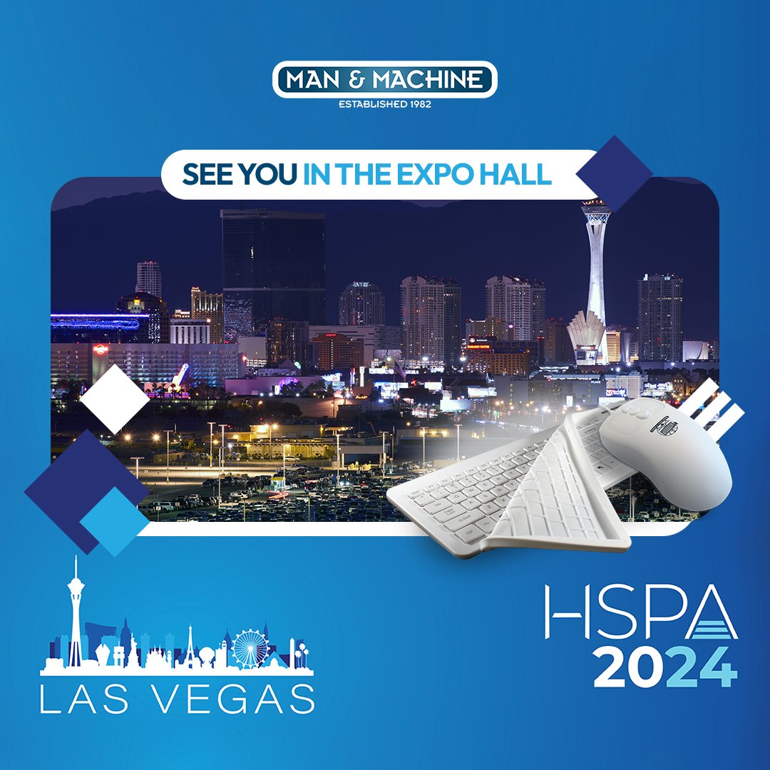 🚀The @HSPA 2024 Annual Conference kicks off tomorrow! We'll be at Booth #738.  Talk to #ManAndMachine about how we can compliment your sterile environment. 💻See you there!  #HSPA2024 #SterileProcessing #infectioncontrol